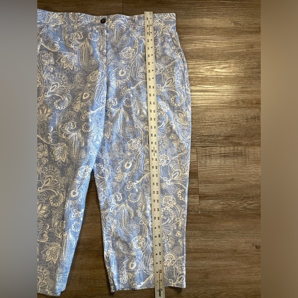 Talbots Crop Pants 16P Linen Blend Floral - Picture 11 of 11